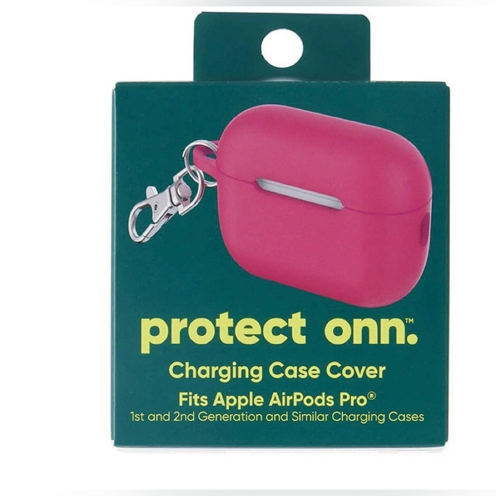 Charging case cover for apple AirPods Pro 1St/2nd generation keychain clip pink
